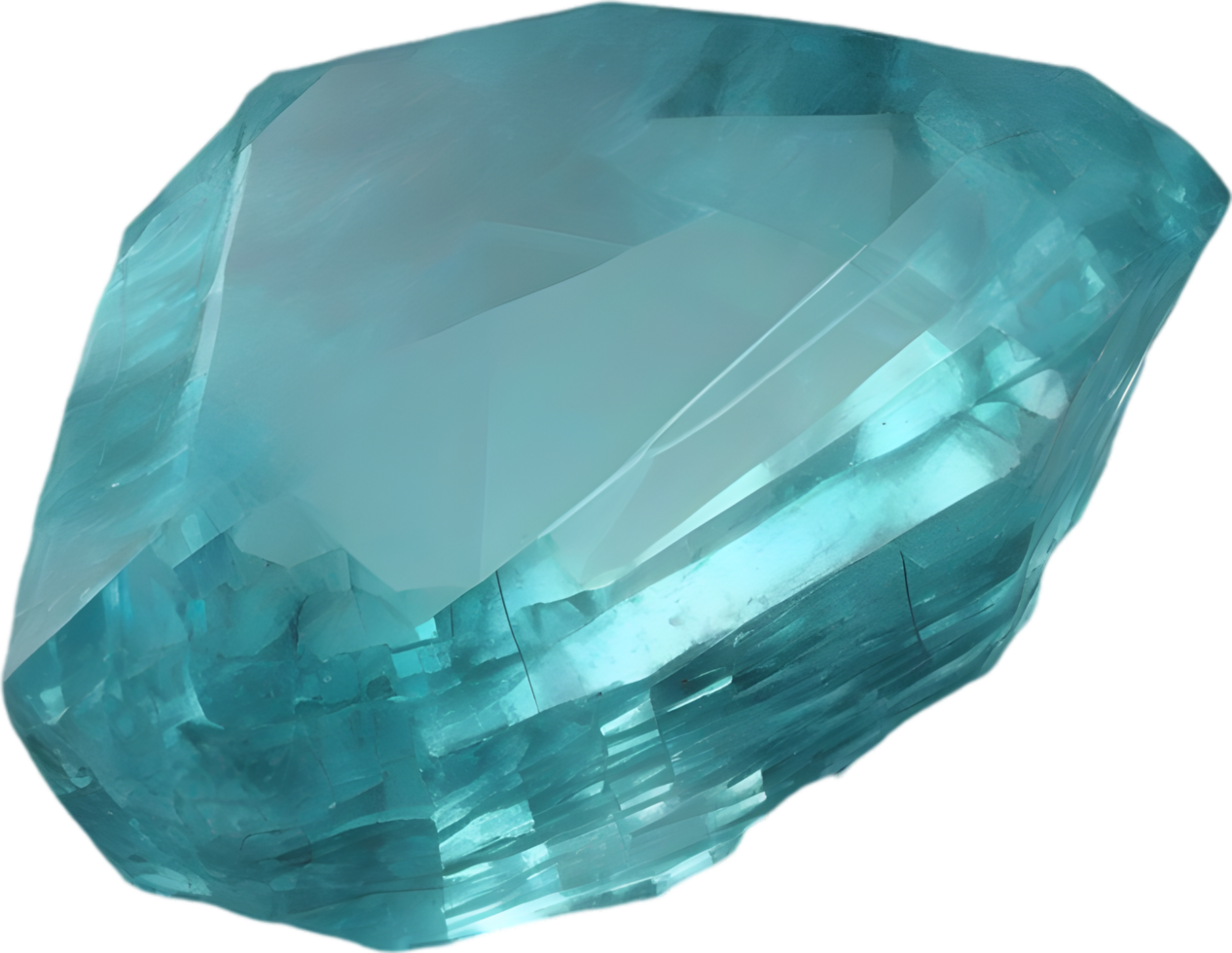 AI generated Aquamarine stone, colorful gemstone clipart. png