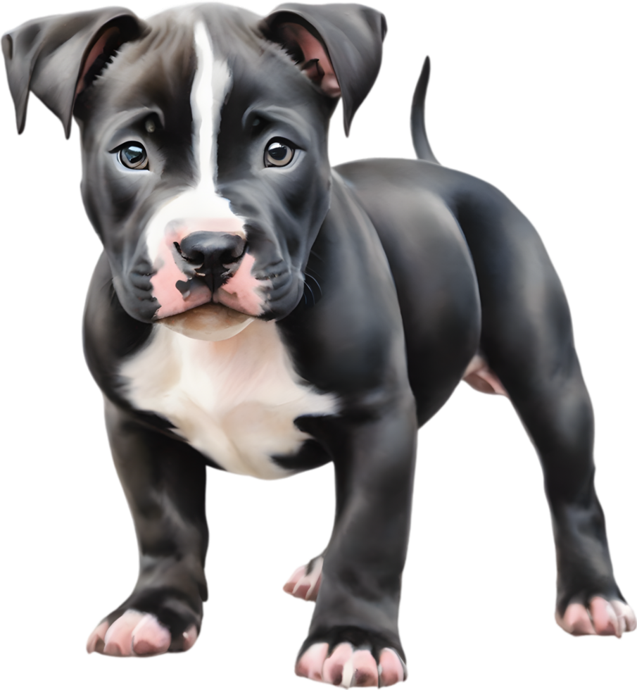 ai generado acuarela pintura de un linda pitbull png