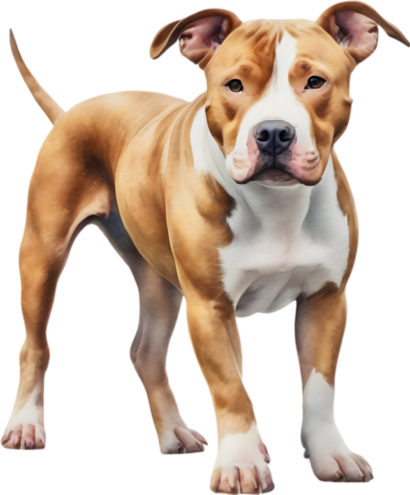 ai generado acuarela pintura de un linda pitbull png