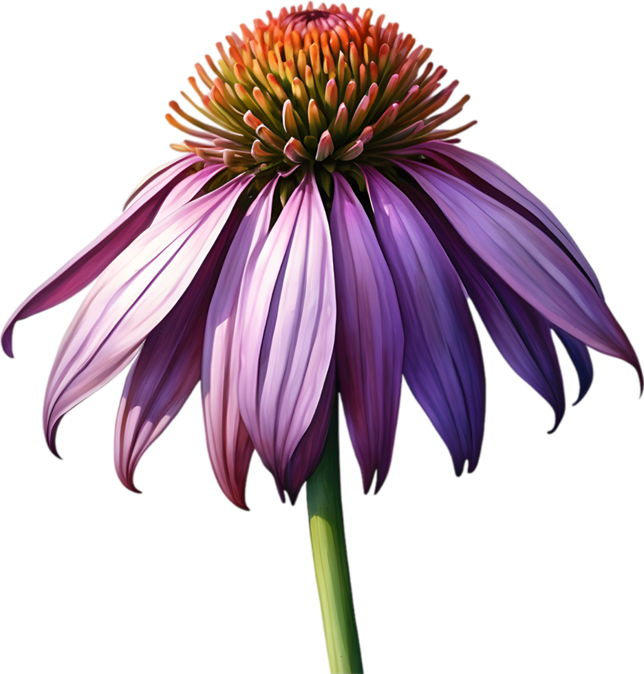 AI generated Watercolor painting of purple coneflower. png