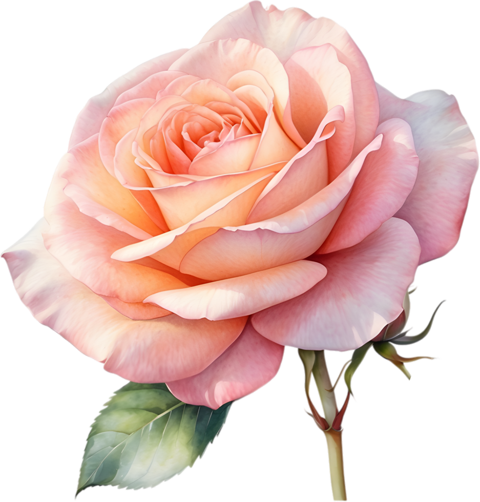 AI generated Watercolor painting of Rose. png