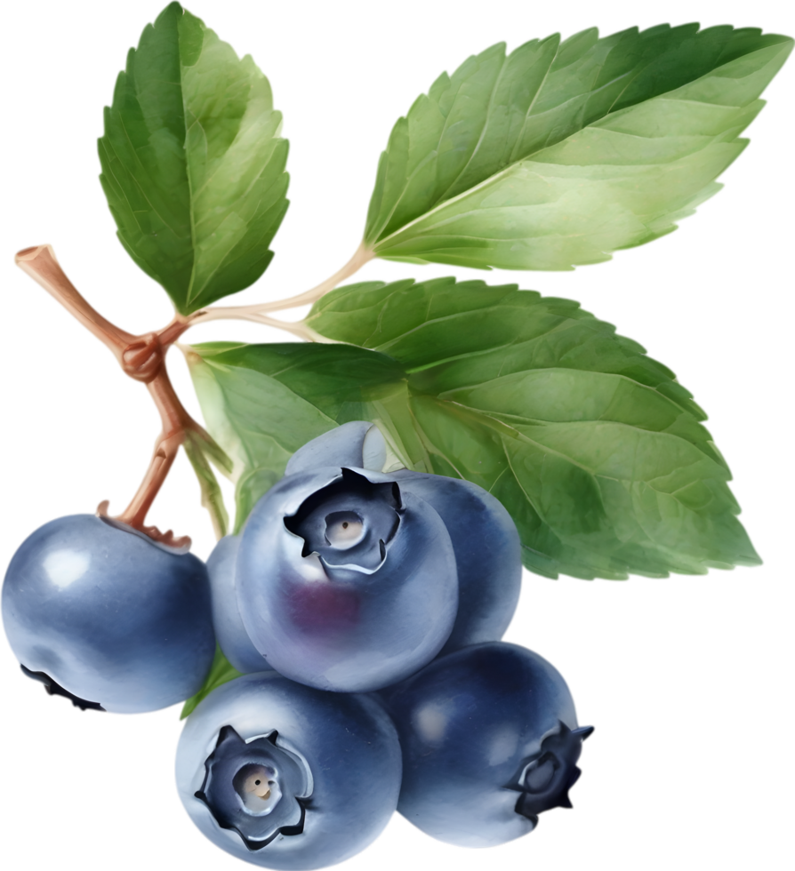 AI generated Watercolor painting of Blueberry. png