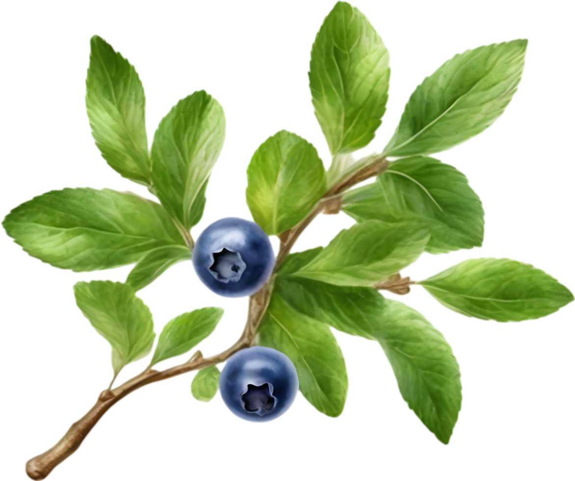 AI generated Watercolor painting of Blueberry. png