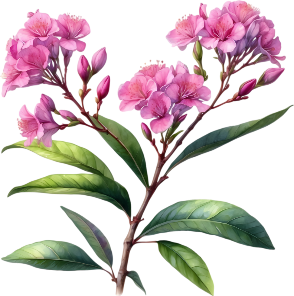 AI generated Watercolor painting Pride of India flower. png