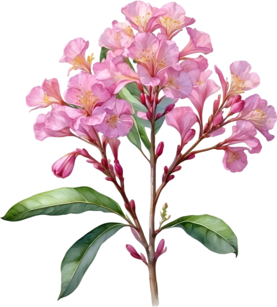 AI generated Watercolor painting Pride of India flower. png