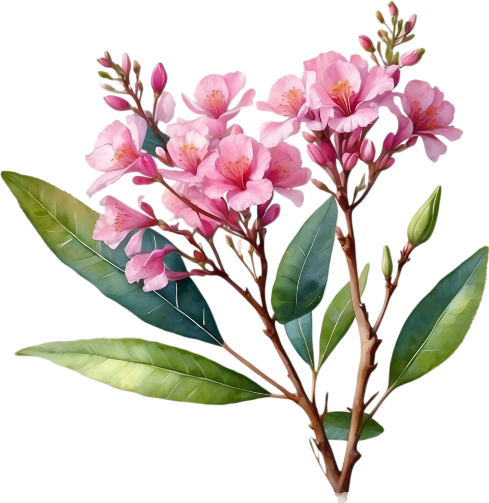 AI generated Watercolor painting Pride of India flower. png