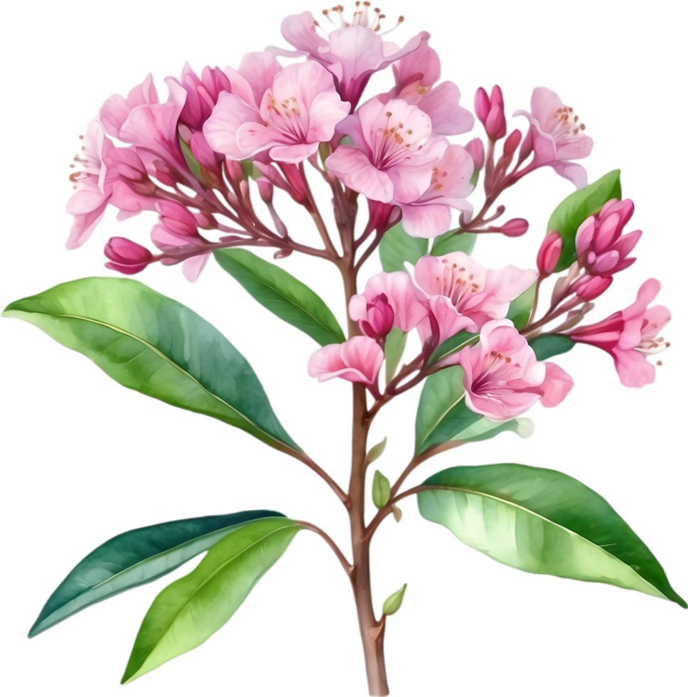 AI generated Watercolor painting Pride of India flower. png