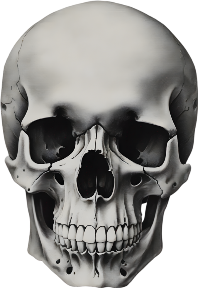 AI generated Silhouetted skull clipart. png