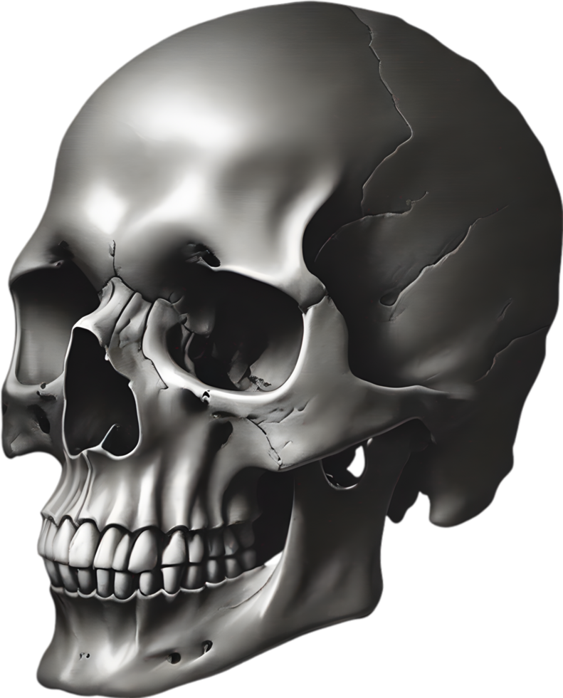 AI generated Silhouetted skull clipart. png