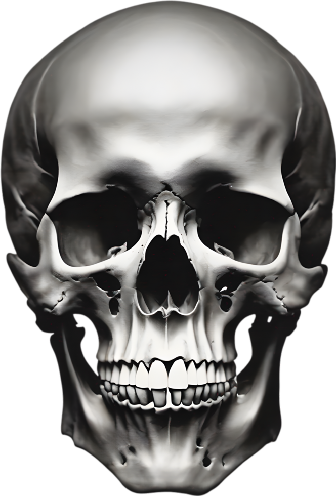 AI generated Silhouetted skull clipart. png