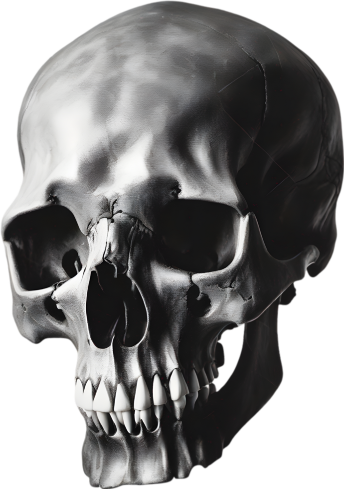 AI generated Silhouetted skull clipart. png