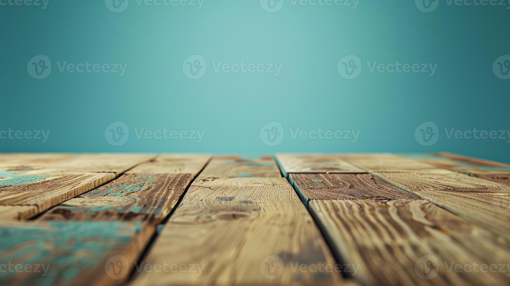 AI generated Abstract natural wood table texture on blue background top view of plank wood for graphic stand product interior design or montage display your product photo