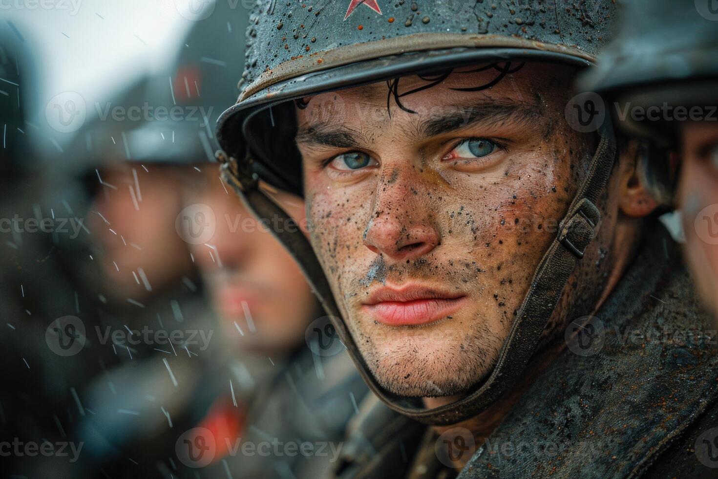 AI generated An emotional photo of a soldier from the Second Great War a tragic wartime experience, a compelling portrait reflecting the depth of suffering and heroism in the struggle for freedom.