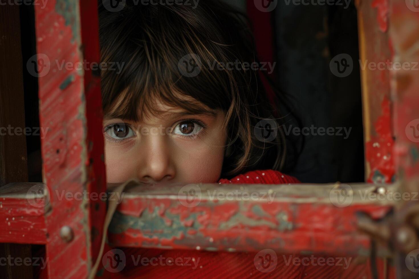 AI generated Orphanage child, a tender portrait of resilience and hope, the journey of children in need of care and support, shining a light on their strength and potential amidst adversity. photo