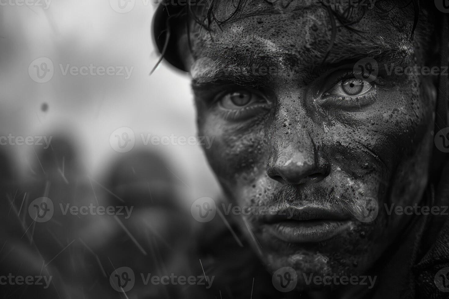 AI generated A heartfelt reflection of horror, a capturing the emotions of tragedy during the great second war, a look at the depth of emotion and fear during a difficult period in history photo