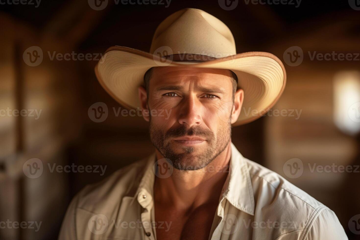 AI generated Male Farmer in the Farm or Rural Setting photo