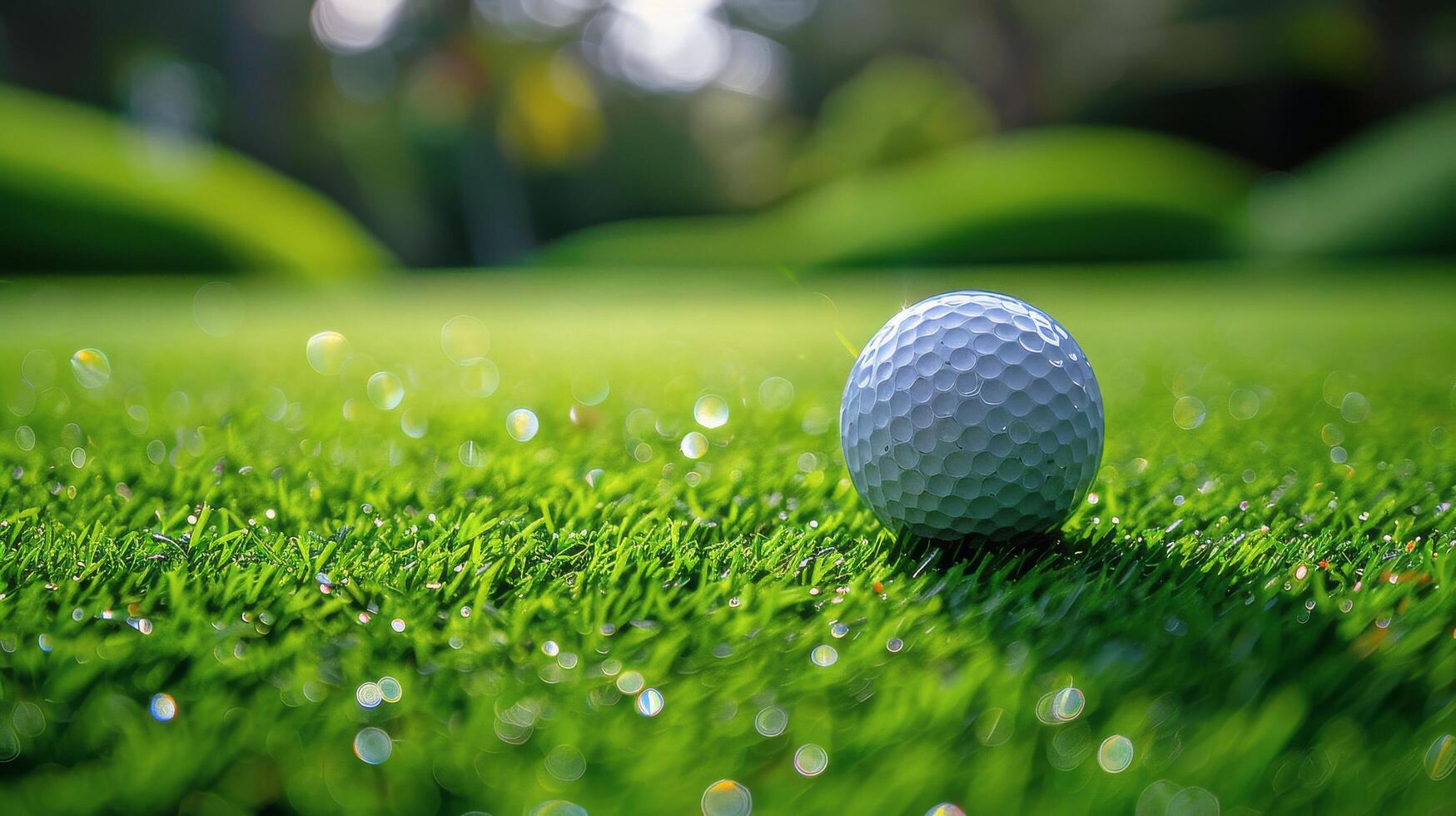 AI generated Golf Ball on Lush Green Field photo