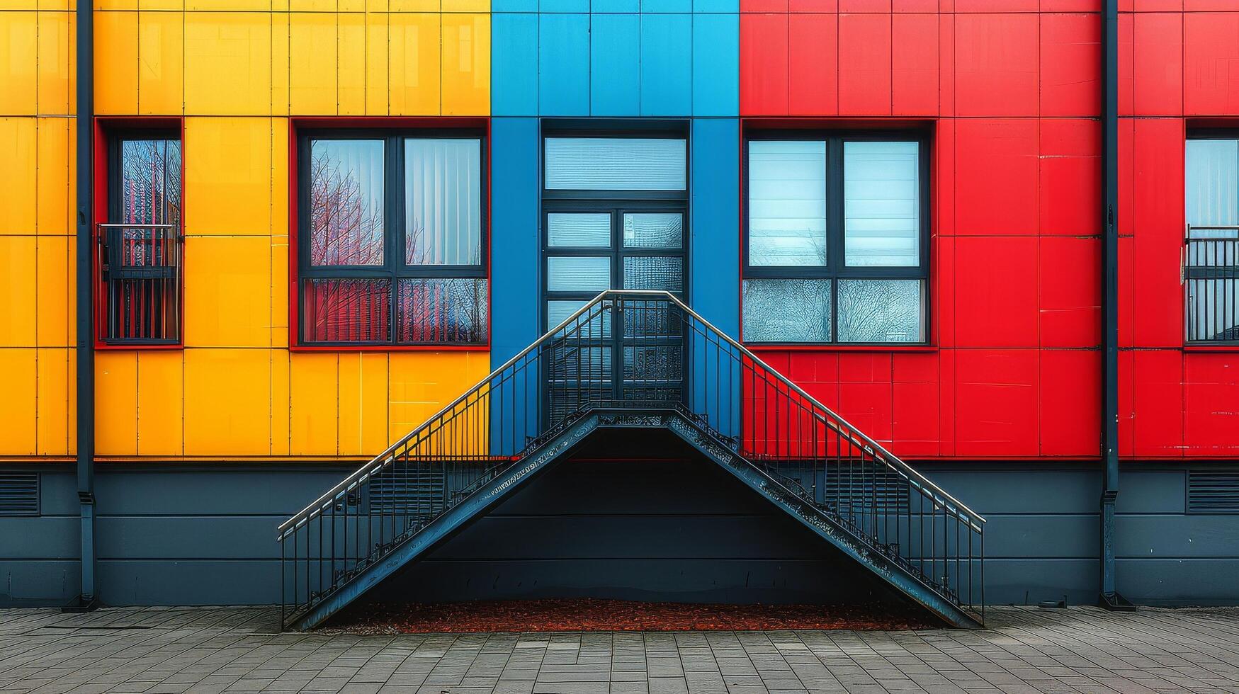 AI generated Grand Building With Multiple Front Stairs photo