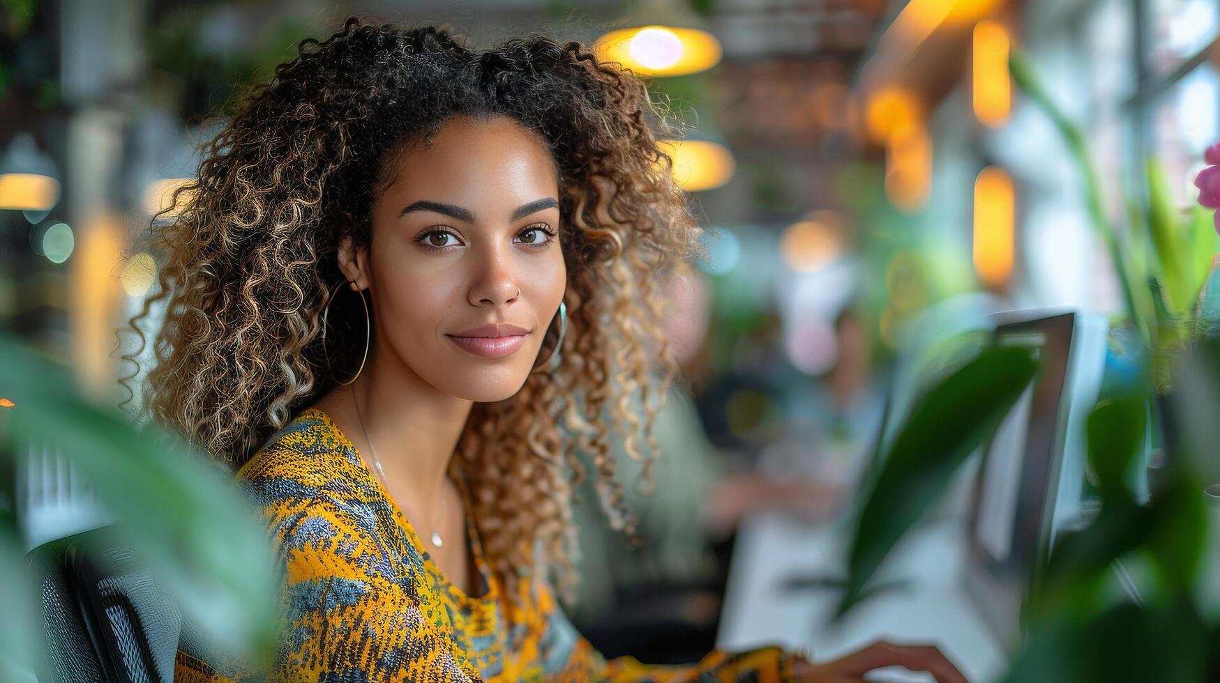 AI generated Woman Sitting in Front of Mirror photo