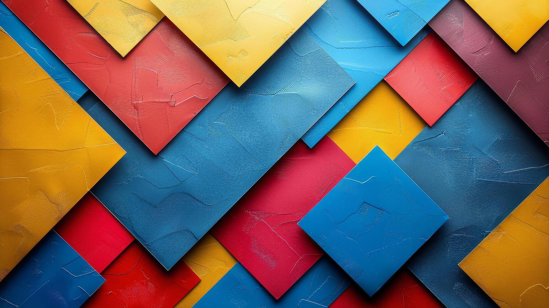 AI generated Vibrant Abstract Painting With Red, Yellow, and Blue Design photo