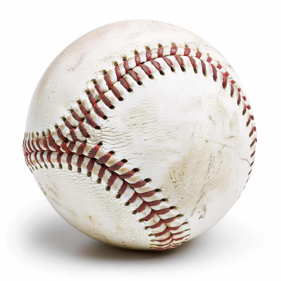 AI generated Old Baseball With Red Stitch photo