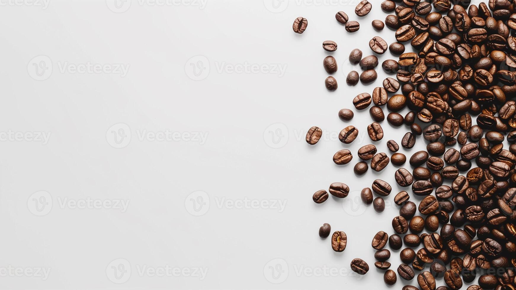 AI generated coffee beans on white background photo