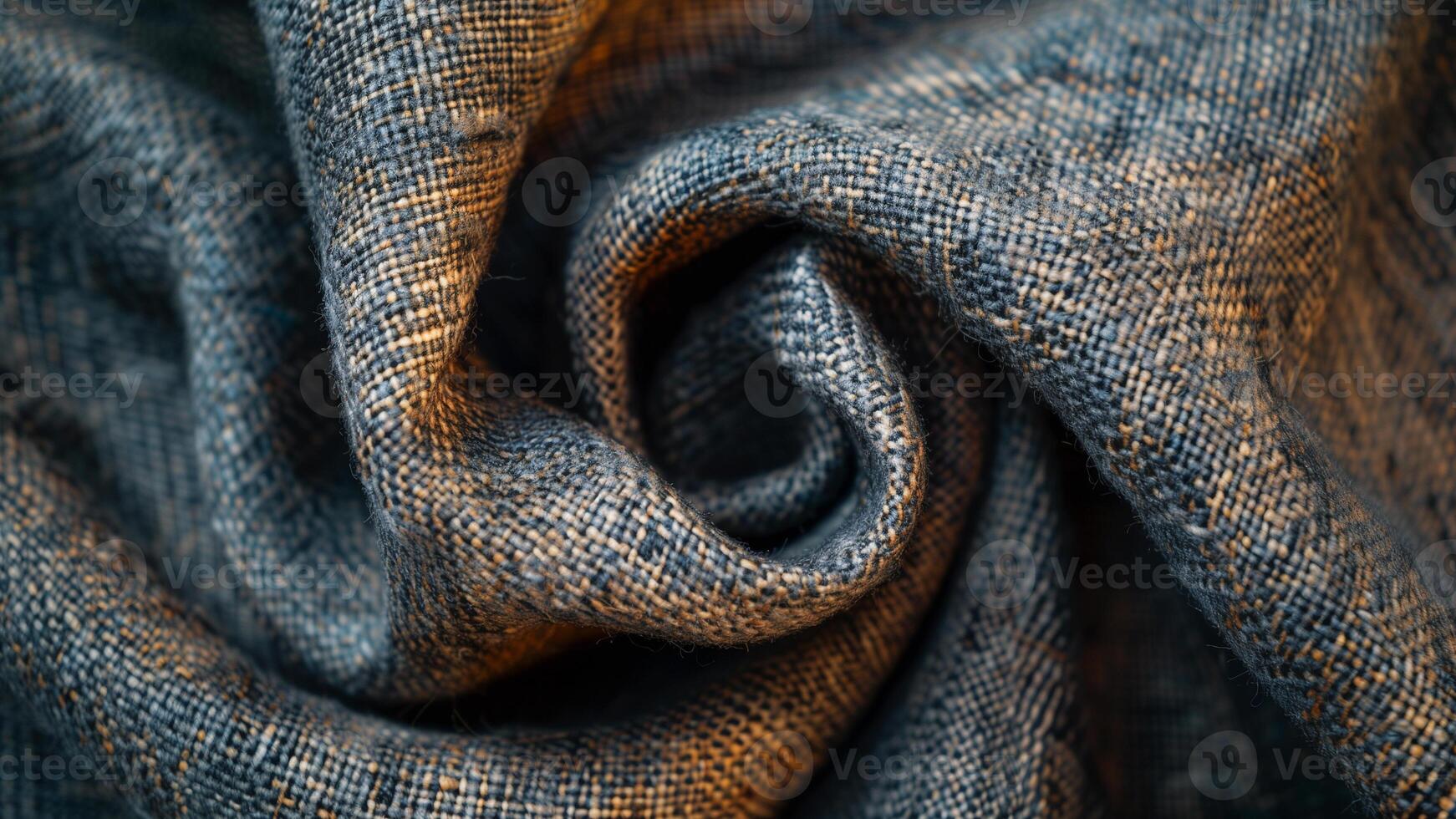 AI generated a close up of a dark blue fabric texture photo