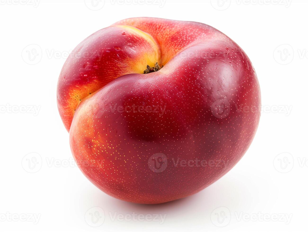 AI generated a single nectarine on a white background photo