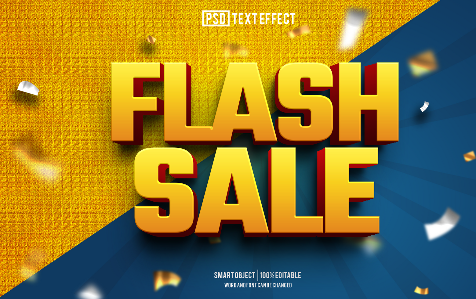 flash sale text effect, font editable, typography, 3d text psd