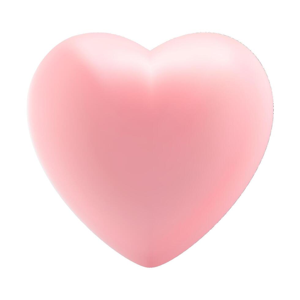 ai generado linda rosado 3d corazón icono. vector