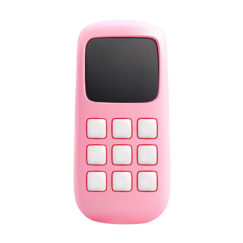 AI generated Cute pink 3D Phone Icon. Vector Illustration