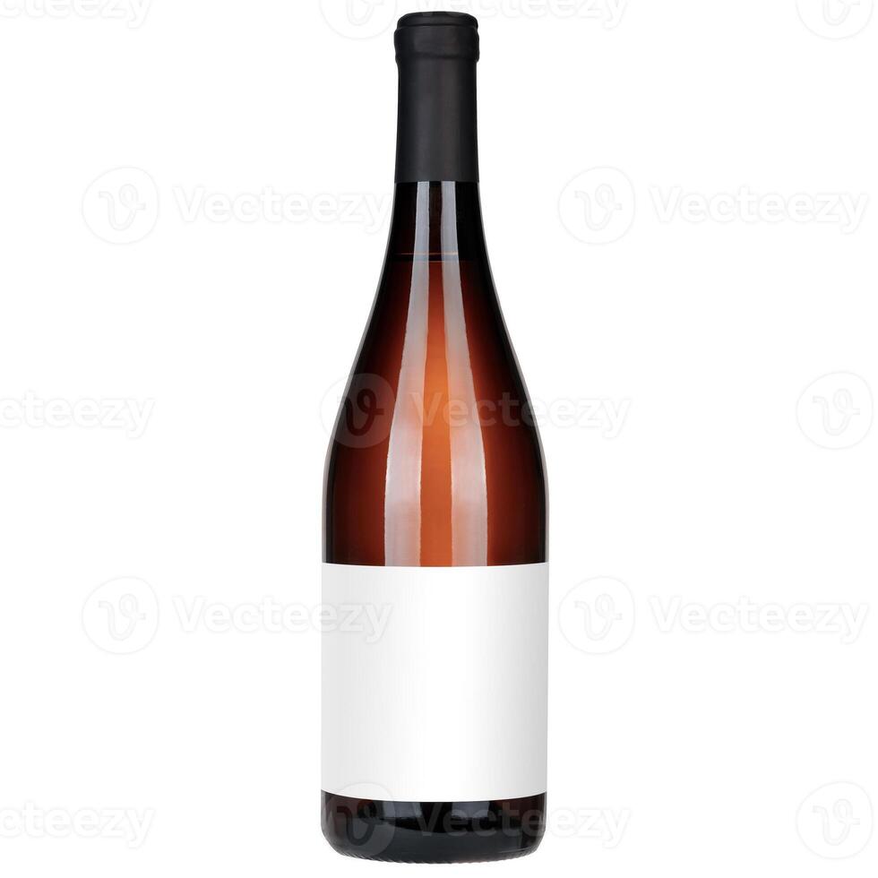 Bottle of Red Wine with Blank Label photo