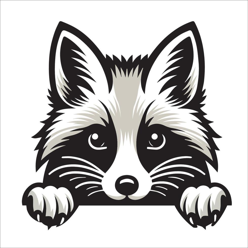 AI generated Peeking Marble fox isolated illustration vector