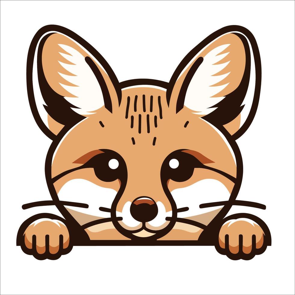 AI generated Peeking Bengal fox isolated illustration vector