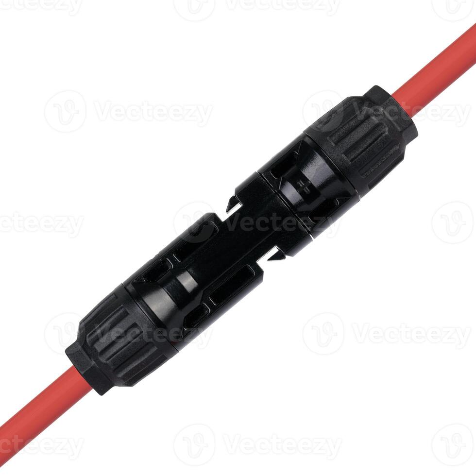 Waterproof Connector Enclosing Red Cable photo