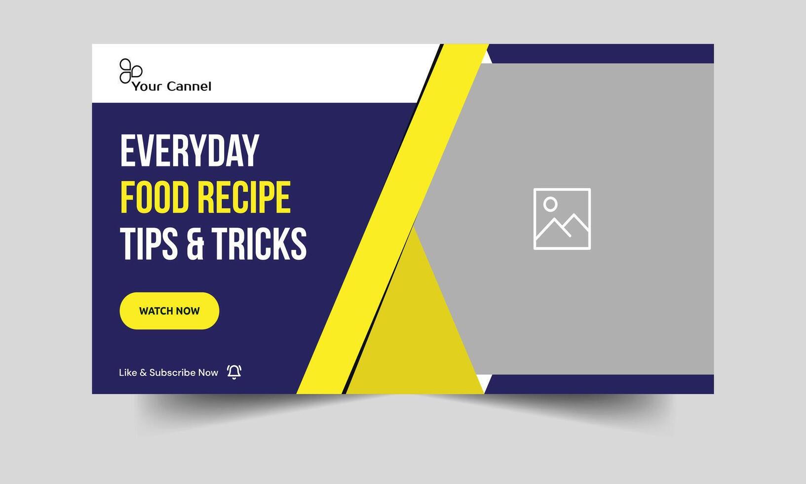 Full editable vector EPS 10 file format stylish food recipe video thumbnail banner design food review cover banner restaurant food banner design