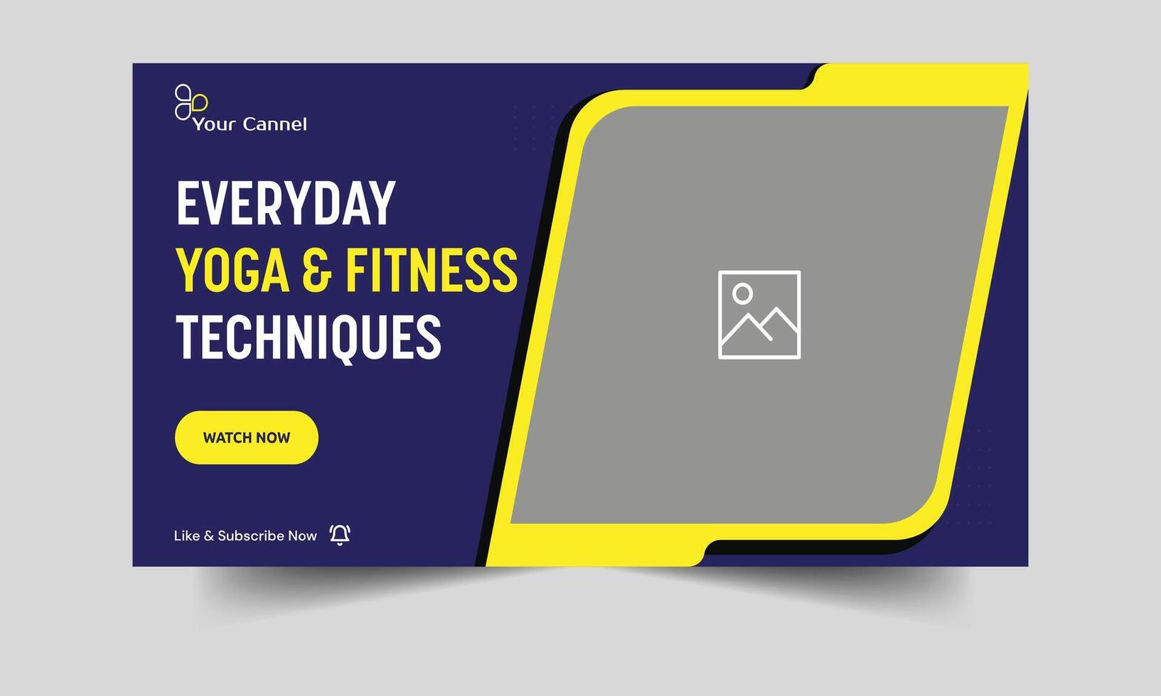 Regular yoga poses and workout routines Design of video thumbnail banners and exercise methods Fully editable vector EPS 10 file format for a video thumbnail banner design