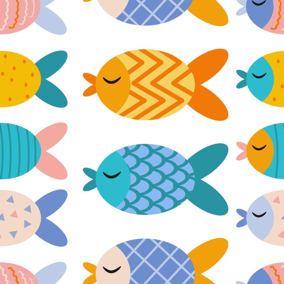 Cute fish seamless pattern for kiddos wallpaper,wrapping, or fabric vector