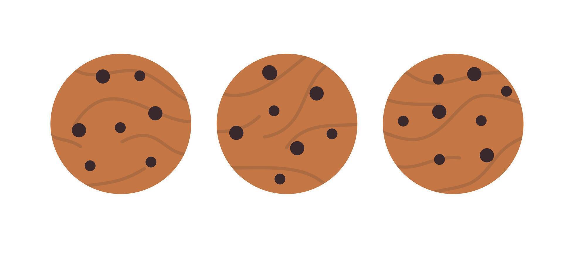 Set chocolate chip cookies vector