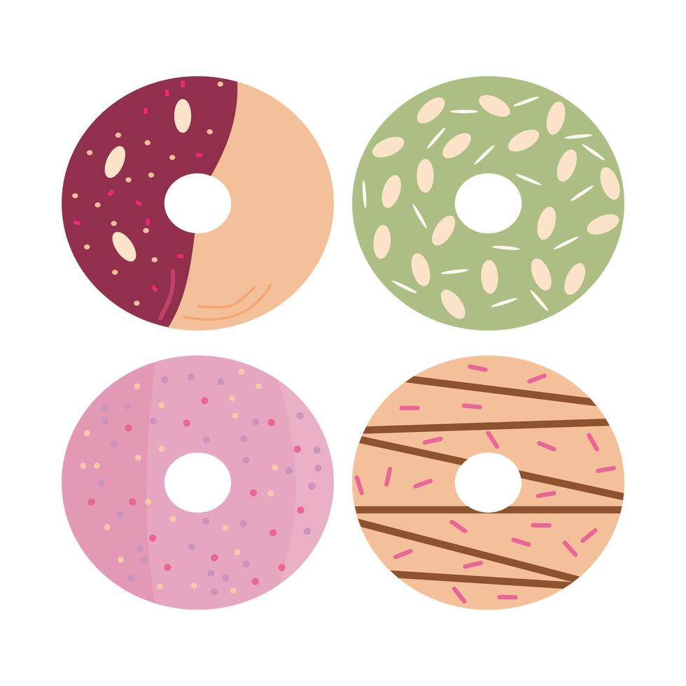 Set simple donuts vector illustration