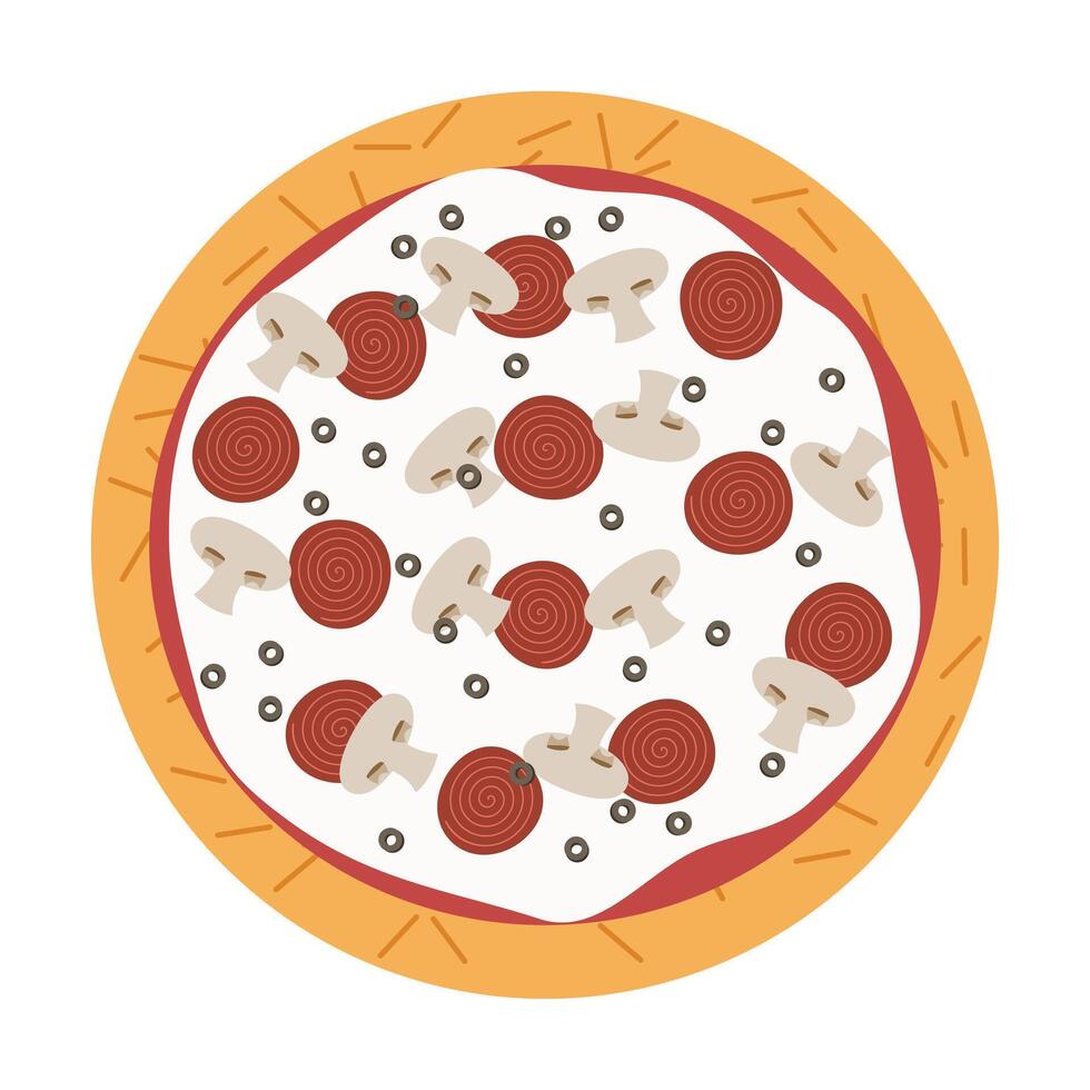 Pizza design element on white background vector