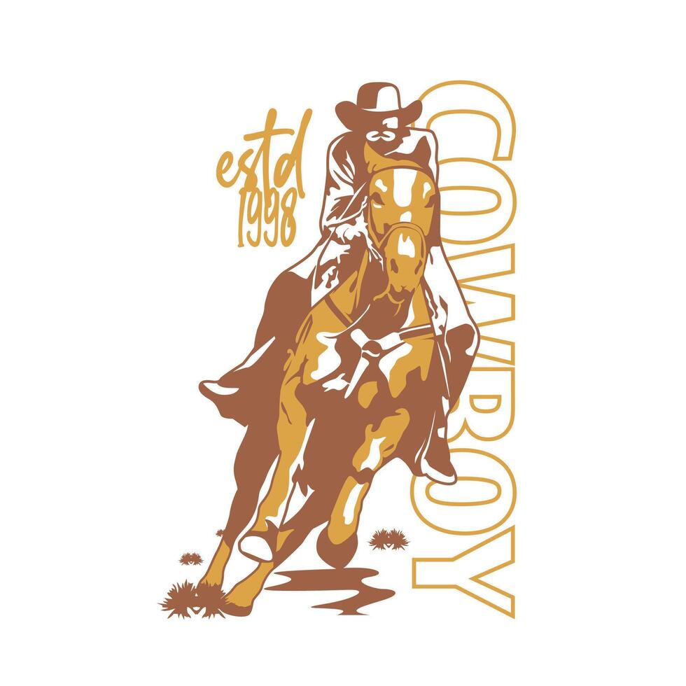 Clásico ilustración de vaquero vector t camisa diseño vector gráfico tipográfico póster o camisetas calle vestir y urbano estilo