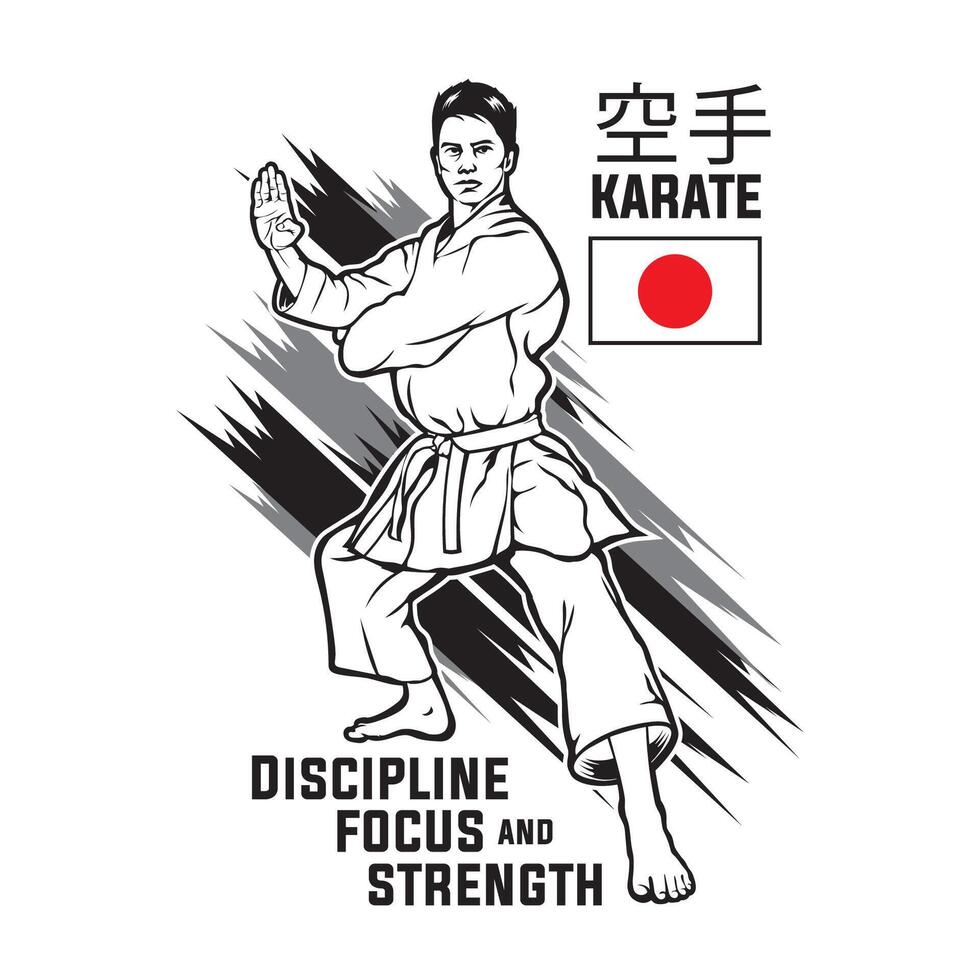Karate Martial Art vector illustration, perfect for t shirt design