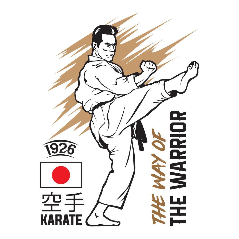 Karate Martial Art vector illustration perfect for t shirt design