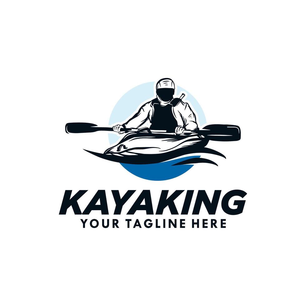 kayak deporte silueta logo diseño vector