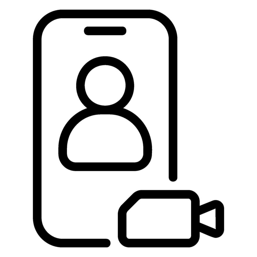 video call line icon vector