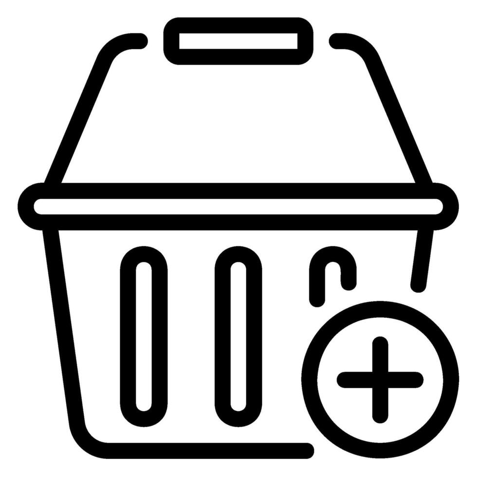 shopping basket line icon vector