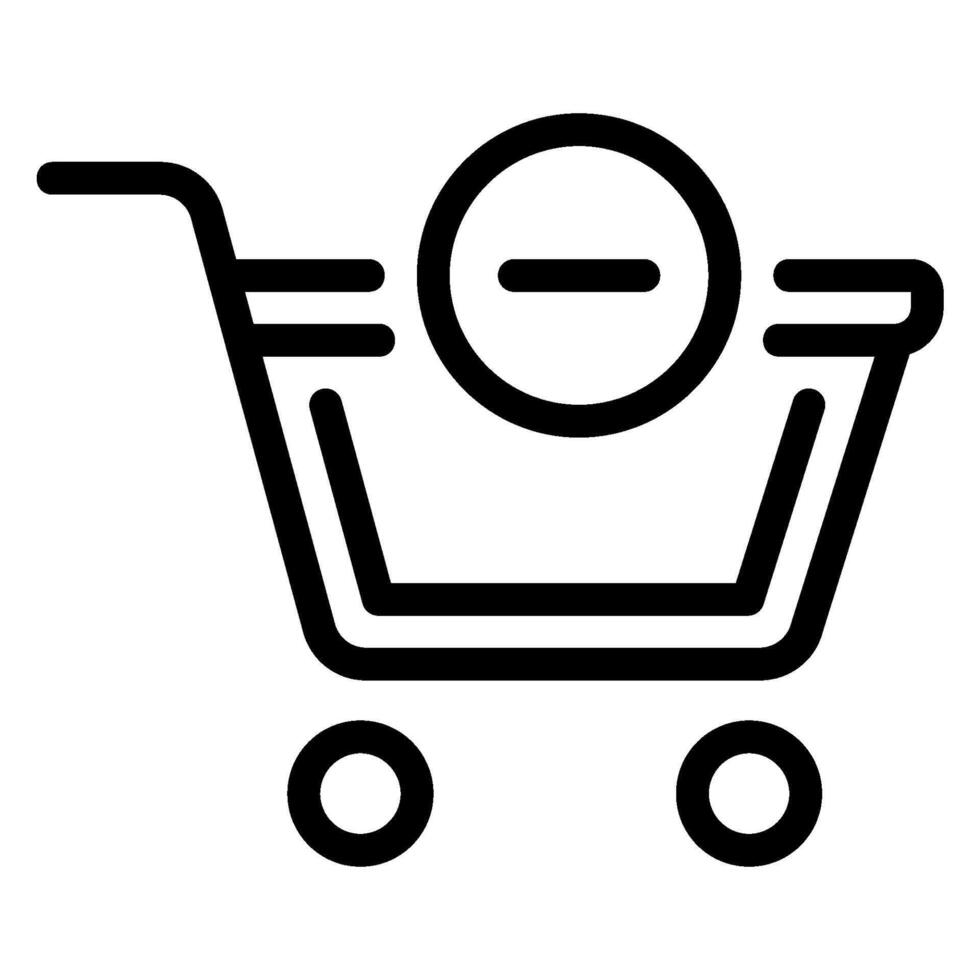 shopping cart line icon vector