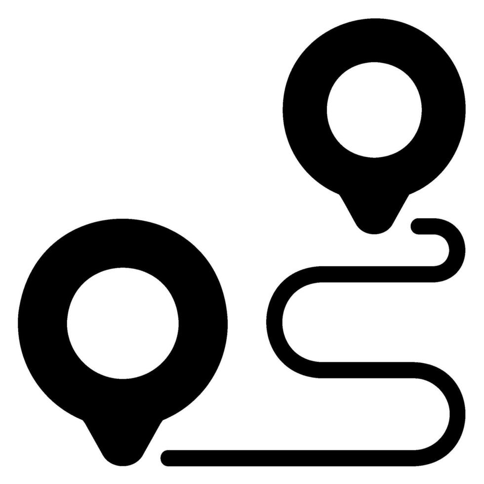 route glyph icon vector