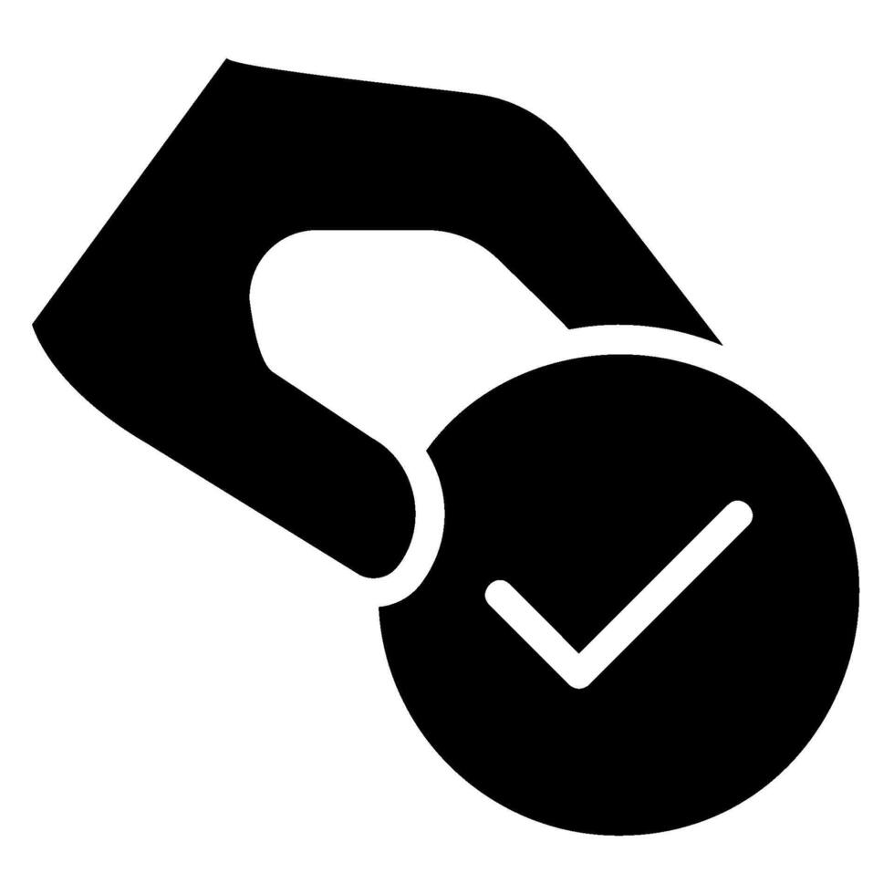 check mark glyph icon vector